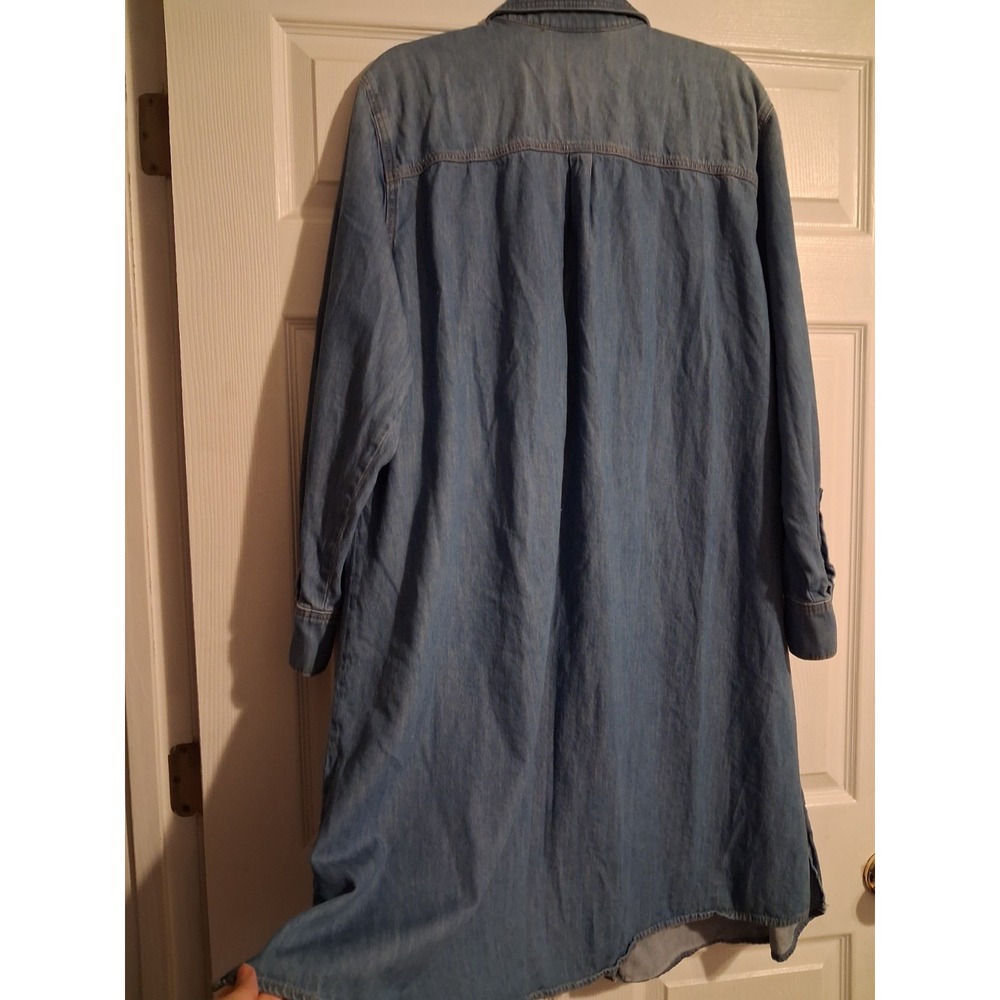 Lane Bryant Plus 3X 100% Cotton Chambray Denim Shirt Dress Belt Western Capsule - Picture 13 of 16